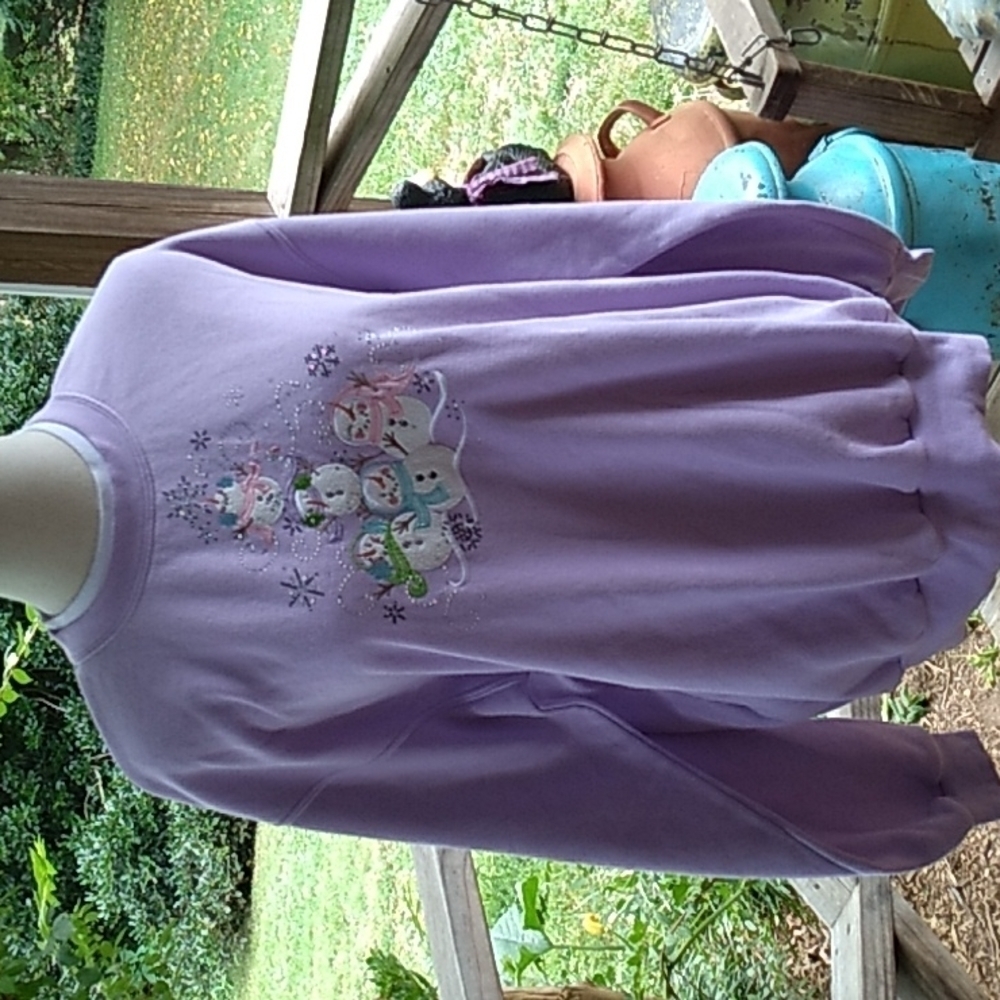 Decorated Originals XL purple Christmas snowmen sweatshirt 💜